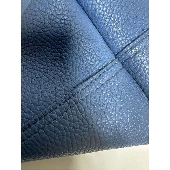 RODAN + FIELDS Blue Leather Purse/Travel Tote Shopper WITH Make-up Bag Pouch - Picture 13 of 16